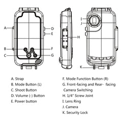 HAWEEL 40m/130ft Waterproof Diving Case for Huawei P20 Pro, Photo Video Taking Underwater Housing Cover, For Huawei P20 Pro