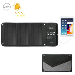 HAWEEL 21W Foldable Solar Panel Charger with 5V 3A Max Dual USB Ports, 21W Panel(B)