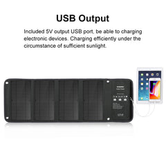 HAWEEL 28W Foldable Solar Panel Charger with 5V 3A Max Dual USB Ports, 28W Panel(B)