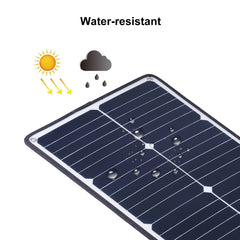 HAWEEL Portable 20W Monocrystalline Silicon Solar Power Panel Charger, with USB Port & Holder & Tiger Clip, Support QC3.0 and AFC