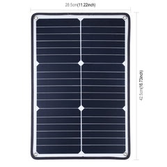 HAWEEL Portable 20W Monocrystalline Silicon Solar Power Panel Charger, with USB Port & Holder & Tiger Clip, Support QC3.0 and AFC