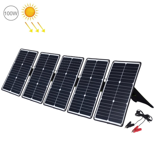 HAWEEL 5 PCS 20W Monocrystalline Silicon Solar Power Panel Charger, with USB Port & Holder & Tiger Clip, Support QC3.0 and AFC