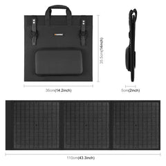 HAWEEL 60W Foldable Solar Panel Charger Travel Folding Bag, 60W