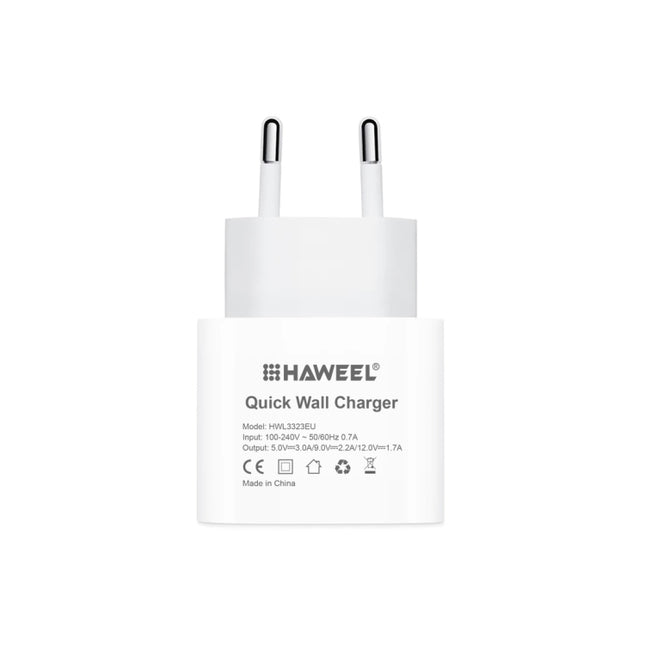 HAWEEL PD 20W Single USB-C / Type-C Interface QC Travel Charger, Support Full QC Protocol, EU Plug, QC Charger EU Plug