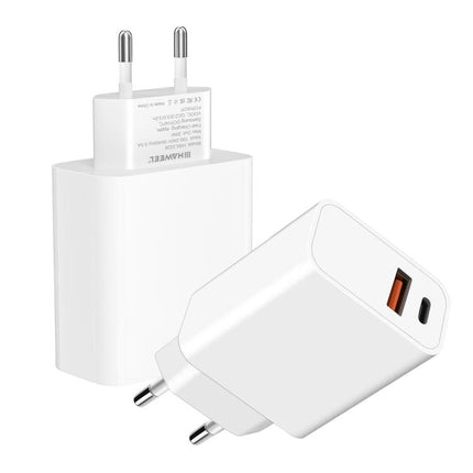 HAWEEL 20W Dual-Port Fast Charger Adapter, EU Plug, Dual-Port Charger EU Plug