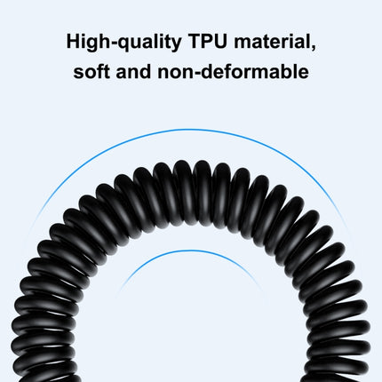 HAWEEL 1.5m 5A USB-C / Type-C to USB-C / Type-C Retractable Coiled PD Fast Charging Cable, 1.5m 5A Type-C