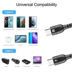 HAWEEL 1.5m 5A USB-C / Type-C to USB-C / Type-C Retractable Coiled PD Fast Charging Cable, 1.5m 5A Type-C