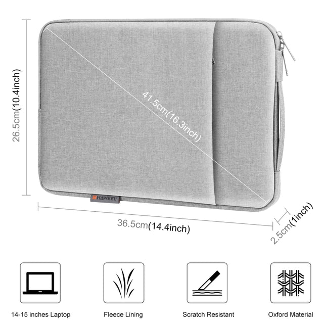 HAWEEL Laptop Sleeve Case Zipper Briefcase Bag with Handle for 14-15 inch Laptop, For 14-15 inch Laptop (with Handle)