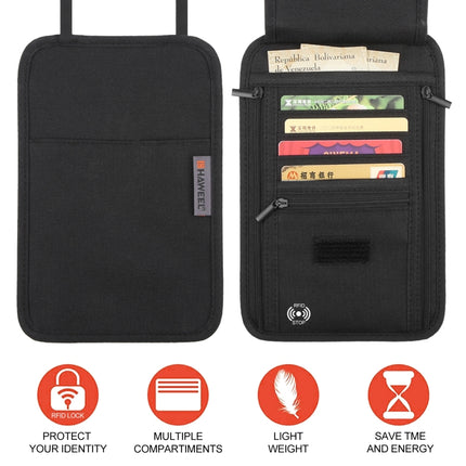 HAWEEL Neck Passport Wallet Bag Document Organizer Credit Cards Case Bag, Neck Pouch