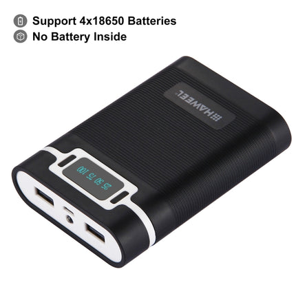 HAWEEL DIY 4 x 18650 Battery (Not Included) 10000mAh Power Bank Shell Box with 2 x USB Output & Display for iPhone, Galaxy, Sony, HTC, Google, Huawei, Xiaomi, Lenovo and other Smartphones, DIY 4 x 18650 10000mAh  Battery (US)                           ...