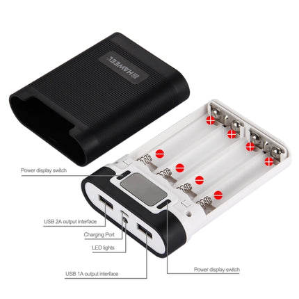 HAWEEL DIY 4 x 18650 Battery (Not Included) 10000mAh Power Bank Shell Box with 2 x USB Output & Display for iPhone, Galaxy, Sony, HTC, Google, Huawei, Xiaomi, Lenovo and other Smartphones, DIY 4 x 18650 10000mAh  Battery (US)                           ...