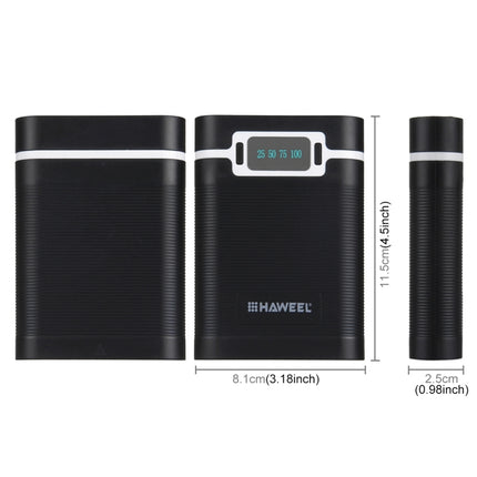 HAWEEL DIY 4 x 18650 Battery (Not Included) 10000mAh Power Bank Shell Box with 2 x USB Output & Display for iPhone, Galaxy, Sony, HTC, Google, Huawei, Xiaomi, Lenovo and other Smartphones, DIY 4 x 18650 10000mAh  Battery (US)                           ...