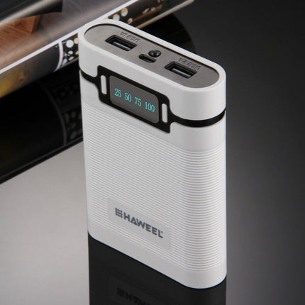HAWEEL DIY 4 x 18650 Battery (Not Included) 10000mAh Power Bank Shell Box with 2 x USB Output & Display for iPhone, Galaxy, Sony, HTC, Google, Huawei, Xiaomi, Lenovo and other Smartphones, DIY 4 x 18650 10000mAh  Battery (US)                           ...