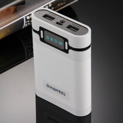 HAWEEL DIY 4 x 18650 Battery (Not Included) 10000mAh Power Bank Shell Box with 2 x USB Output & Display for iPhone, Galaxy, Sony, HTC, Google, Huawei, Xiaomi, Lenovo and other Smartphones, DIY 4 x 18650 10000mAh  Battery (US)                           ...