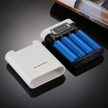 HAWEEL DIY 4 x 18650 Battery (Not Included) 10000mAh Power Bank Shell Box with 2 x USB Output & Display for iPhone, Galaxy, Sony, HTC, Google, Huawei, Xiaomi, Lenovo and other Smartphones, DIY 4 x 18650 10000mAh  Battery (US)                           ...