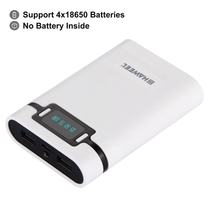 HAWEEL DIY 4 x 18650 Battery (Not Included) 10000mAh Power Bank Shell Box with 2 x USB Output & Display for iPhone, Galaxy, Sony, HTC, Google, Huawei, Xiaomi, Lenovo and other Smartphones, DIY 4 x 18650 10000mAh  Battery (US)                           ...