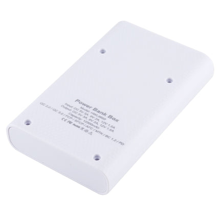 HAWEEL DIY 4x 18650 Battery (Not Included) 12000mAh Dual-way QC Charger Power Bank Shell Box with 2x USB Output & Display,  Support QC 2.0 / QC 3.0 / FCP / SFCP /  AFC / MTK / BC 1.2 / PD, DIY 4x 18650 Batteries 12000mAh