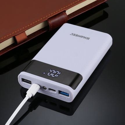 HAWEEL DIY 4x 18650 Battery (Not Included) 12000mAh Dual-way QC Charger Power Bank Shell Box with 2x USB Output & Display,  Support QC 2.0 / QC 3.0 / FCP / SFCP /  AFC / MTK / BC 1.2 / PD, DIY 4x 18650 Batteries 12000mAh