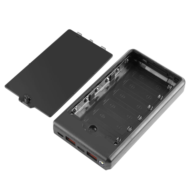 HAWEEL DIY 6 x 18650 Battery 24W Fast Charge Power Bank Box Case with Display, Not Include Battery, 6 x 18650 Battery