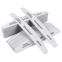 10pcs/Lot Professional Wooden Nail Files 180/240 Buffer 100/180 Grey Boat Wood Sandpaper Block Gel Polisher Sanding Nail Files