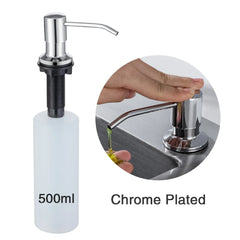 Kitchen Soap Dispensers 500ml Build in Dispenser Soap For Kitchen Bathroom Accessories Stainless Steel Pump Liquid PE Bottle