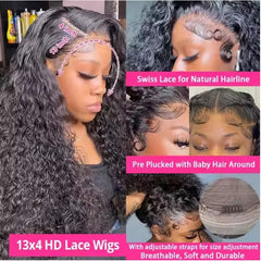 Cheap Pre Plucked 13x4 HD Lace Frontal Wig Swiss Transparent Lace Front Water Wave Wig Raw Vietnamese Hair Wig for Black Women