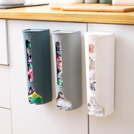 Kitchen Plastic Bag Holder Organizer Wall Hanging Garbage Bag Storage Box Bathroom Trash Bag Bucket Dispenser Kitchen Accessory