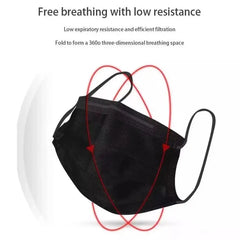 Black Disposable Mask Industrial 3 Layer Ply Filter Mask Adult Adjustable Mouth Face Masks Mascarillas Quirurgicas Homologadas