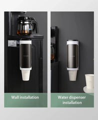 Household Wall-Mounted Automatically Drop Disposable Cup Holders Punch-Free Paper Cups Dust-Proof Drinking Fountain Racks