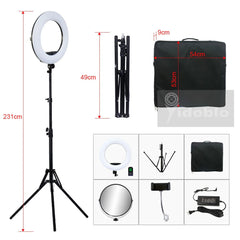 96W Yidoblo FE-480II Dimmable Bi-color Ring Light 480 LED Video Continue Lamp LCD Video lamp Lighting + 2m standing + handbag