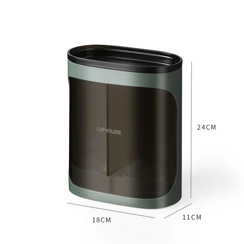 Household Wall-Mounted Automatically Drop Disposable Cup Holders Punch-Free Paper Cups Dust-Proof Drinking Fountain Racks