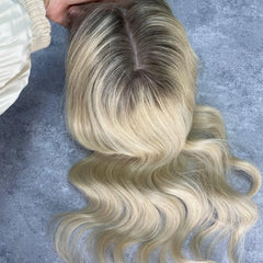 Ready to Ship Factory Hair Unit European Virgin Cuticle 100% European Human Hair Silk Base Topper for Women Hair Toupees