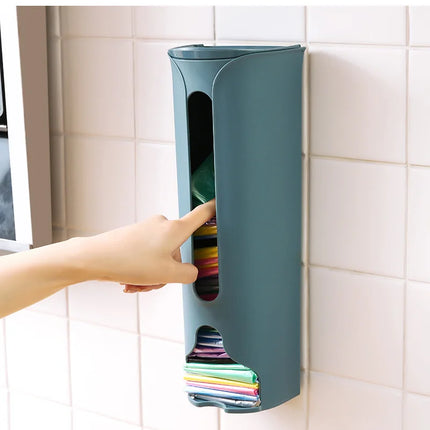 Kitchen Plastic Bag Holder Organizer Wall Hanging Garbage Bag Storage Box Bathroom Trash Bag Bucket Dispenser Kitchen Accessory