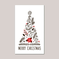 30Pcs Merry Christmas Gift Cards Greeting Card Christmas Tree Stickers Cute Design For 2022 New Year Gift decoration card