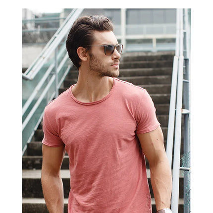100% Cotton Men T-shirt Casual Soft Fitness Summer Thin T-shirts Men's Home Clothes O-Neck Short Sleeve Soild T Shirt for Men