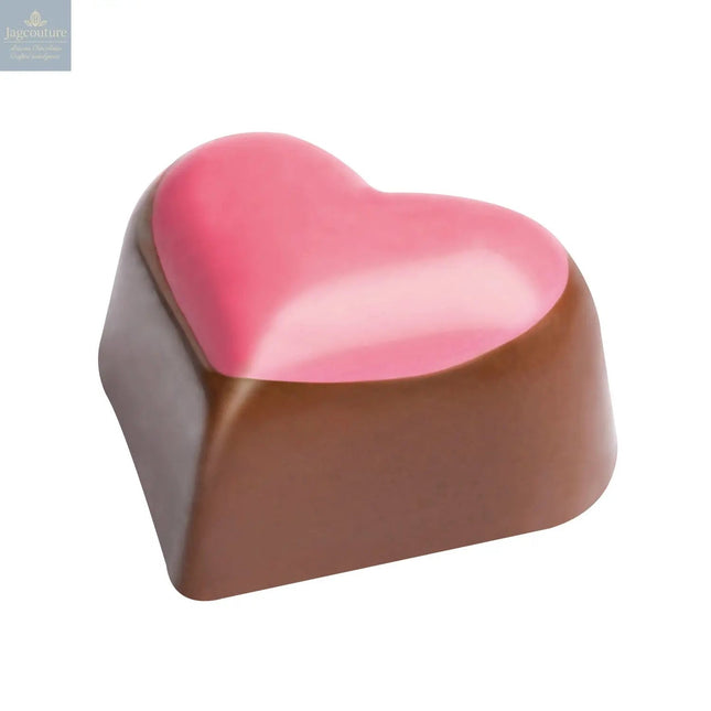 Heart - praline hazelnut cream in milk chocolate with pink dot 13g