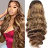 13x4 Highlight P4/27 Body Wave Lace Frontal Human Hair Wig Honey Blonde Colored 13x6 HD Lace Front Wigs for Women Pre Plucked