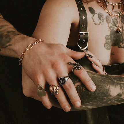 Gold Hel Skull Ring