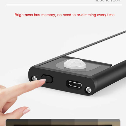 Wireless LED Night Light Motion Sensor 20 40 60 80cm USB Rechargeable Dimmable Wardrobe Lamp for Kitchen Cabinet Staircase Lamp