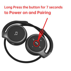 A6 Small Bluetooth Headphones Wrap Around Head Comfortable Wireless Headphones Foldable Bluetooth Headsets with Microphone Purse