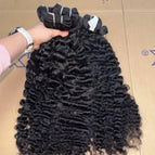 Burmese curly one bundle / natural black / 4 Inches