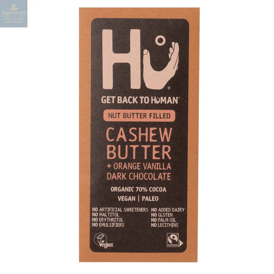 Hu Cashew Butter and Orange Vanilla Dark 70% cocoa chocolate bar