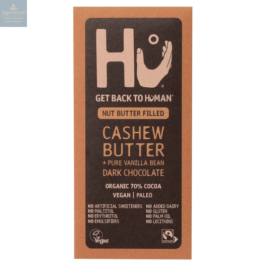 Hu Cashew Butter and Pure Vanilla Bean Dark 70% cocoa chocolate bar
