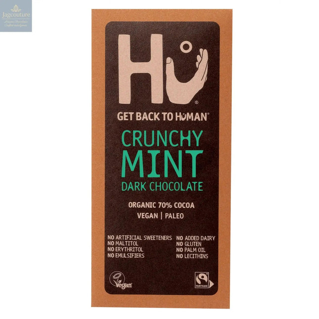 Hu Crunchy Mint Dark 70% cocoa chocolate bar
