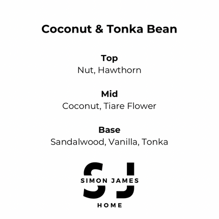 Coconut & Tonka Bean Handmade Soy Wax Candle - Luxurious Coconut Candle