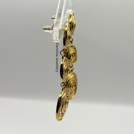 Luxe ‘Ashanti’ Spiral Gold Drop Earrings