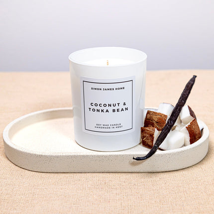 Coconut & Tonka Bean Handmade Soy Wax Candle - Luxurious Coconut Candle