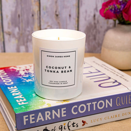 Coconut & Tonka Bean Handmade Soy Wax Candle - Luxurious Coconut Candle