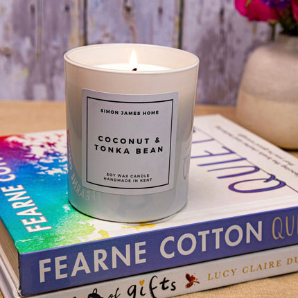 Coconut & Tonka Bean Handmade Soy Wax Candle - Luxurious Coconut Candle