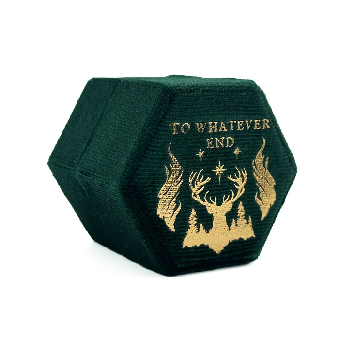 Green Hexagon 'To whatever end' Ring Box